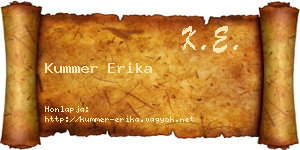 Kummer Erika névjegykártya
